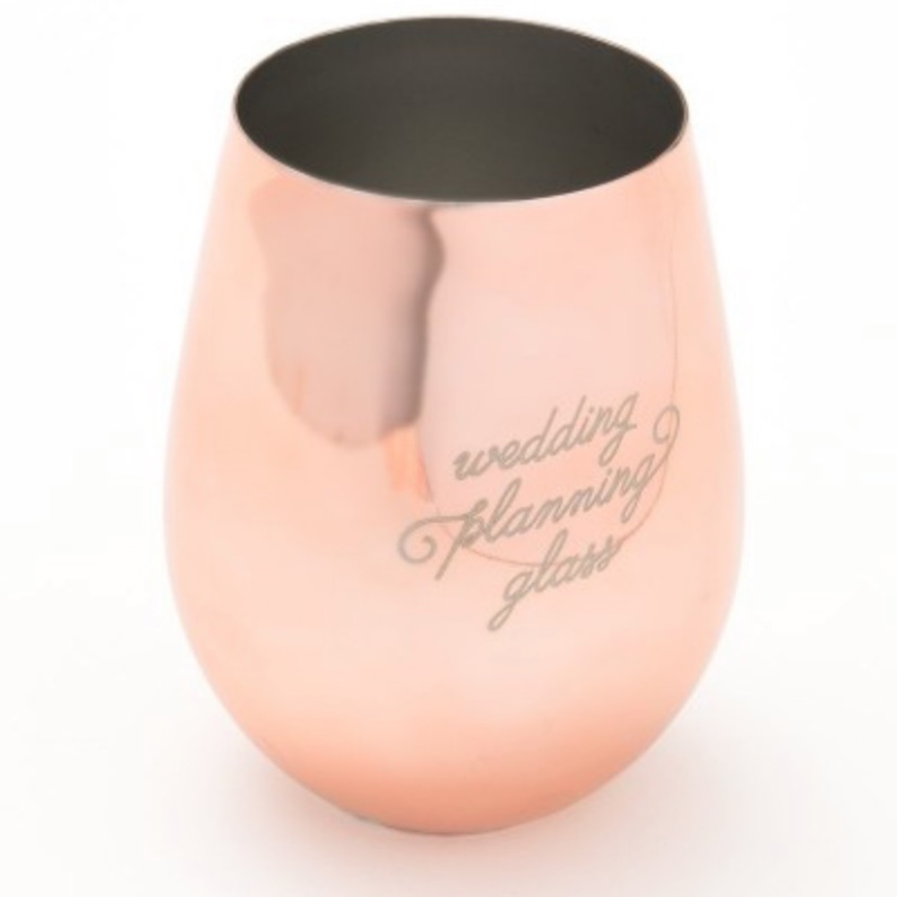 Rose Gold Wedding Bridal Shower Planning Etched Tumbler Gift